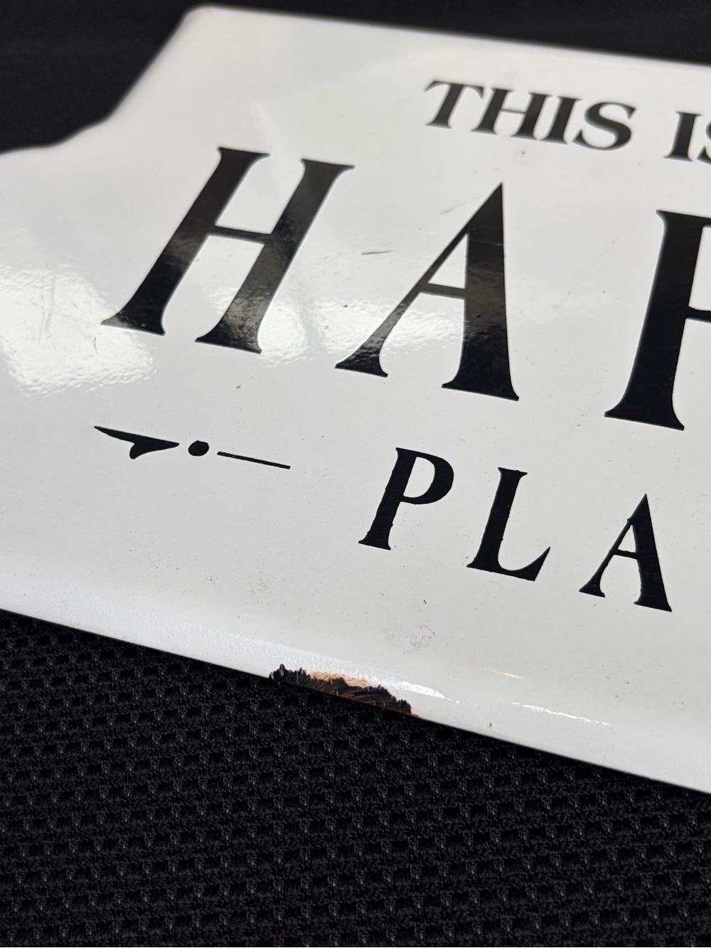 Enamel Metal Sign “This is Our Happy Place” Home Decor Welcome Rustic Couples - Picture 4 of 5